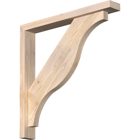 Ekena Millwork Funston Block Smooth Bracket w/ Offset Brace, Douglas Fir, 3 1/2"W x 26"D x 26"H BKT0402X26X26FST05SDF